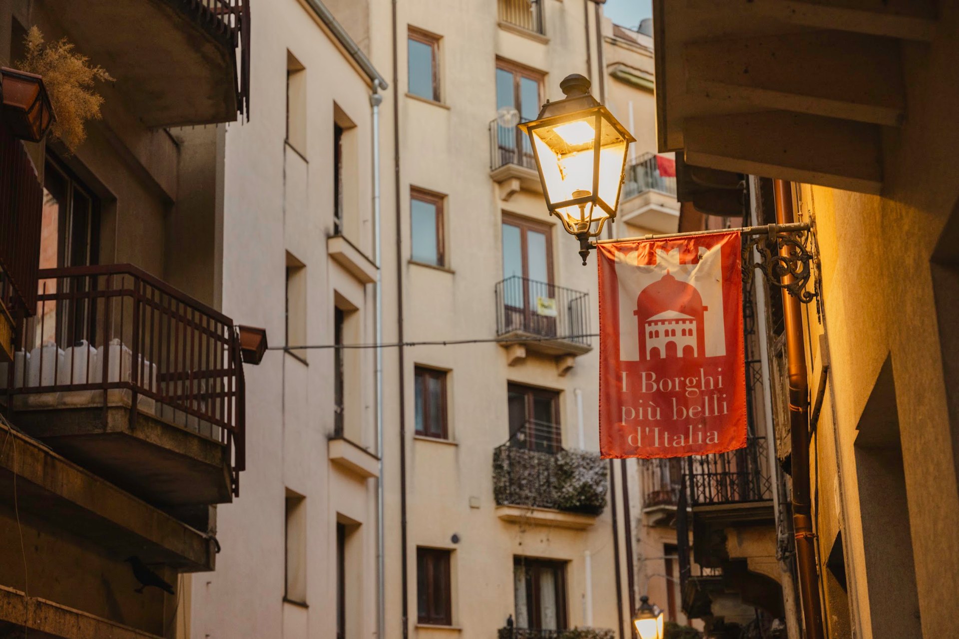 A quiet stone-paved alley in Salemi's historic centre